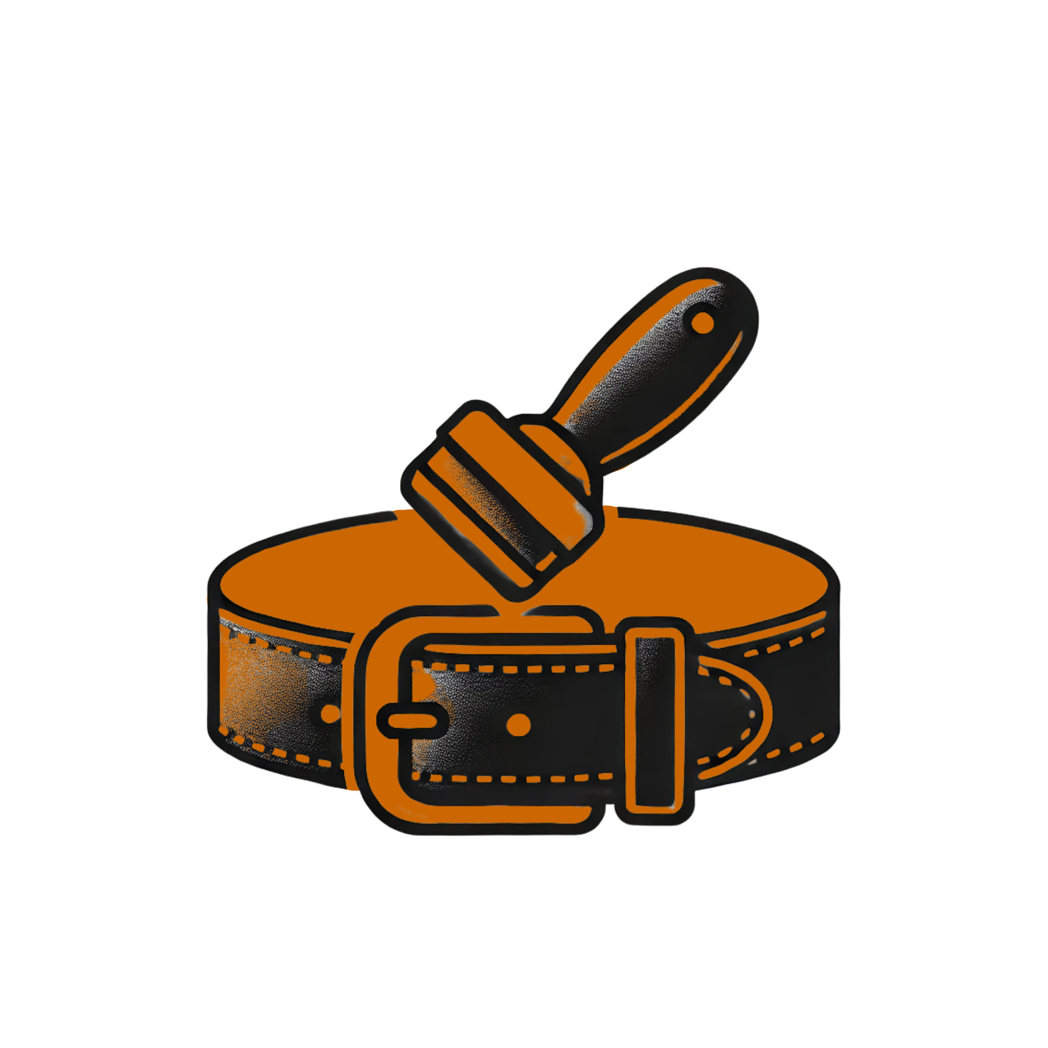 Icon showing burnished edges for quality leather finish