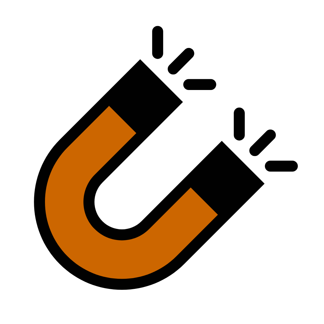 Icon showing magnetic clasp for secure fastening