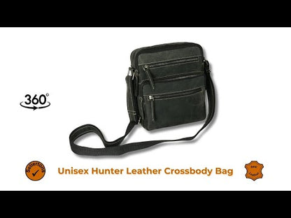 Unisex Hunter Suede Leather Multi-Compartment Crossbody/Shoulder Bag