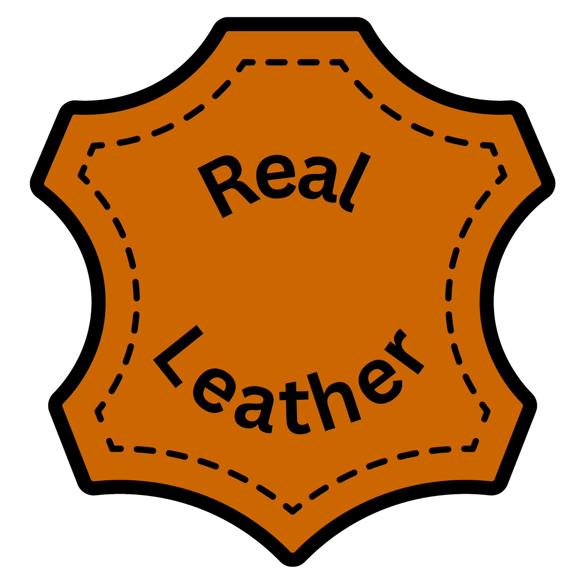 Icon symbol indicating authentic real leather