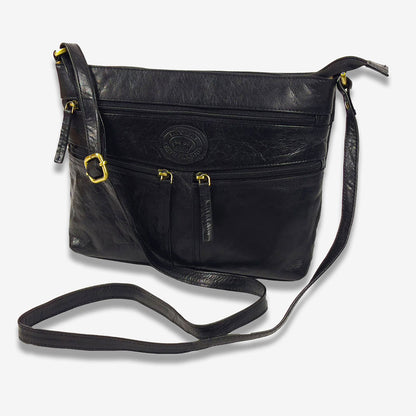 Ladies Real Leather Multi-Compartment Crossbody/Shoulder Bag