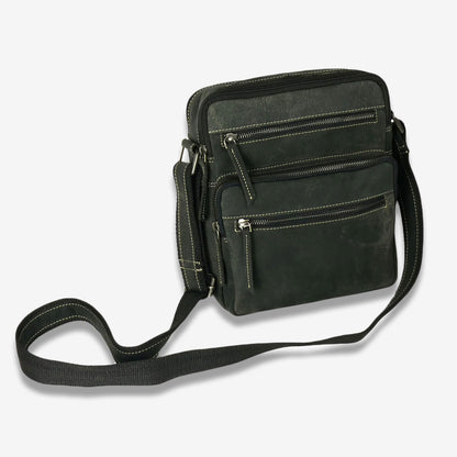 Unisex Hunter Suede Leather Multi-Compartment Crossbody/Shoulder Bag