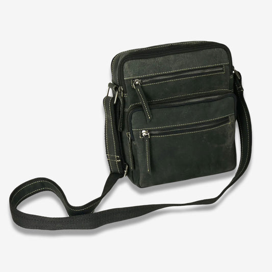 Unisex Hunter Suede Leather Multi-Compartment Crossbody/Shoulder Bag
